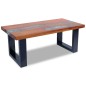 Tavolino da Caffè in Legno Massello di Teak e Resina 100x50 cm Tavolino da Caffè in Legno Massello di Teak e Resina 100x50 cm