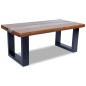 Tavolino da Caffè in Legno Massello di Teak e Resina 100x50 cm Tavolino da Caffè in Legno Massello di Teak e Resina 100x50 cm