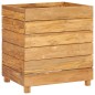 Fioriera 50x40x55 cm in Legno Massello di Teak e Acciaio Fioriera 50x40x55 cm in Legno Massello di Teak e Acciaio