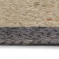 Tappeto Lavorato a Mano in Juta con Bordo Grigio Scuro 90 cm Tappeto Lavorato a Mano in Juta con Bordo Grigio Scuro 90 cm