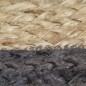 Tappeto Lavorato a Mano in Juta con Bordo Grigio Scuro 90 cm Tappeto Lavorato a Mano in Juta con Bordo Grigio Scuro 90 cm