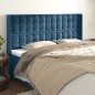 Testiera ad Orecchio Blu Scuro 203x23x118/128 cm in Velluto Testiera ad Orecchio Blu Scuro 203x23x118/128 cm in Velluto