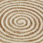 Tappeto Lavorato a Mano in Juta Design a Spirale Bianco 90 cm Tappeto Lavorato a Mano in Juta Design a Spirale Bianco 90 cm