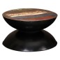 Tavolino Caffè Legno Massello Rigenerato Base Nera 60x60x33 cm Tavolino Caffè Legno Massello Rigenerato Base Nera 60x60x33 cm