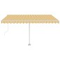 Tenda Automatica con Sensore Vento LED 450x350 cm Gialla Bianca Tenda Automatica con Sensore Vento LED 450x350 cm Gialla Bianca