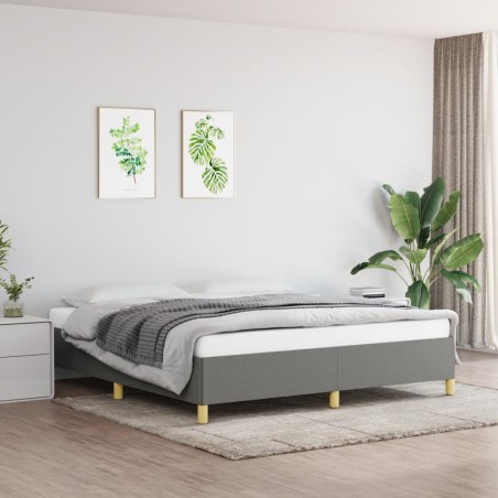 vidaXL Giroletto senza Materasso Grigio Scuro 160x200 cm Tessuto