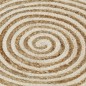 Tappeto Lavorato a Mano in Juta Design a Spirale Bianco 150 cm Tappeto Lavorato a Mano in Juta Design a Spirale Bianco 150 cm