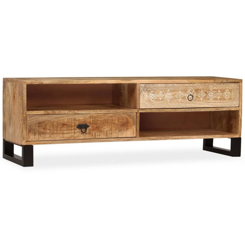 Mobile Porta TV in Legno Massello di Mango 120x30x40 cm Mobile Porta TV in Legno Massello di Mango 120x30x40 cm