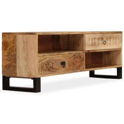 Mobile Porta TV in Legno Massello di Mango 120x30x40 cm