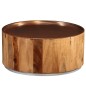Tavolino da Caffè in Legno Massello di Sheesham e Acciaio 68 cm Tavolino da Caffè in Legno Massello di Sheesham e Acciaio 68 cm
