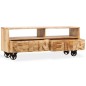 Mobile Porta TV in Legno Massello di Mango 120x30x48 cm