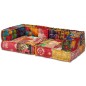 Pouf Modulare a 2 Posti in Tessuto Patchwork Pouf Modulare a 2 Posti in Tessuto Patchwork