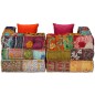 Pouf Modulare a 2 Posti in Tessuto Patchwork Pouf Modulare a 2 Posti in Tessuto Patchwork