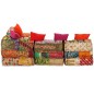 Pouf Modulare a 4 Posti in Tessuto Patchwork Pouf Modulare a 4 Posti in Tessuto Patchwork