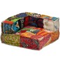 Pouf Modulare a 4 Posti in Tessuto Patchwork Pouf Modulare a 4 Posti in Tessuto Patchwork