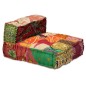 Pouf Modulare a 4 Posti in Tessuto Patchwork Pouf Modulare a 4 Posti in Tessuto Patchwork