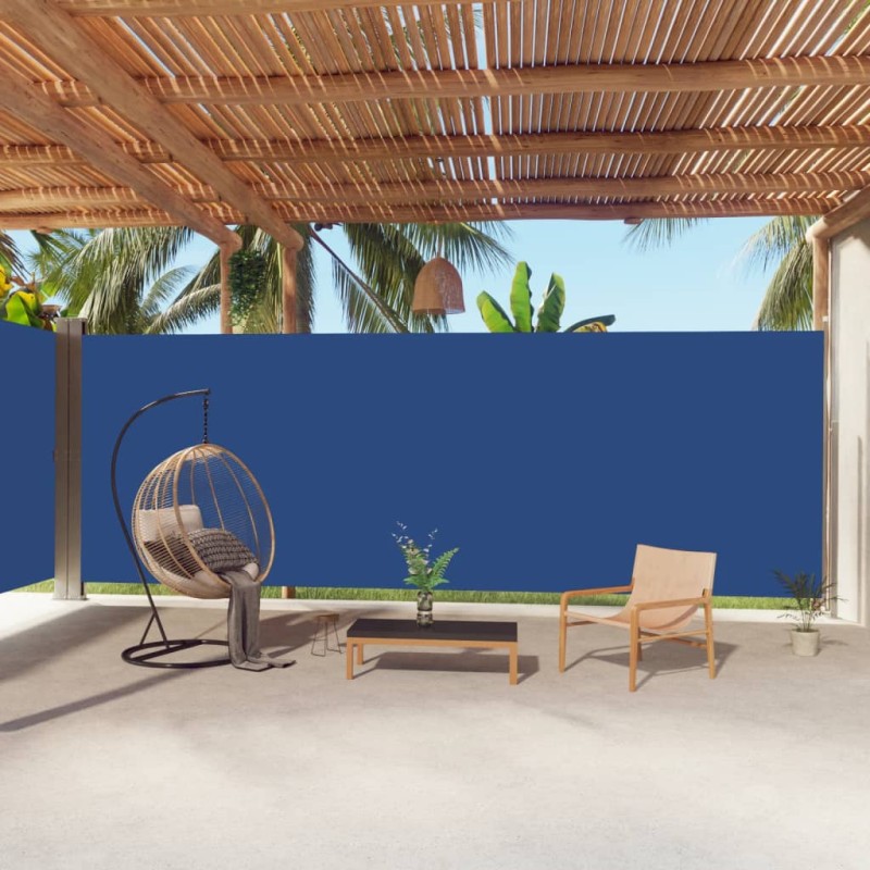 Tenda da Sole Laterale Retrattile Blu 220x1000 cm Tenda da Sole Laterale Retrattile Blu 220x1000 cm