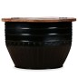 Tavolino da Caffè a Forma di Botte Legno Massello Anticato Nero Tavolino da Caffè a Forma di Botte Legno Massello Anticato Nero