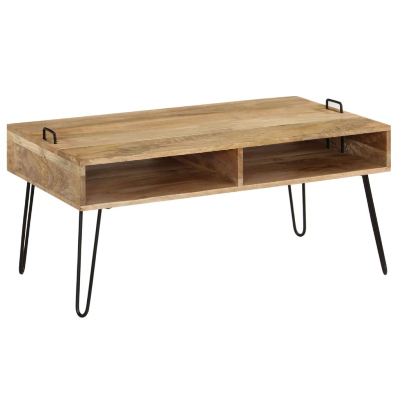 Tavolino da Caffè in Legno Massello di Mango 100x60x45 cm