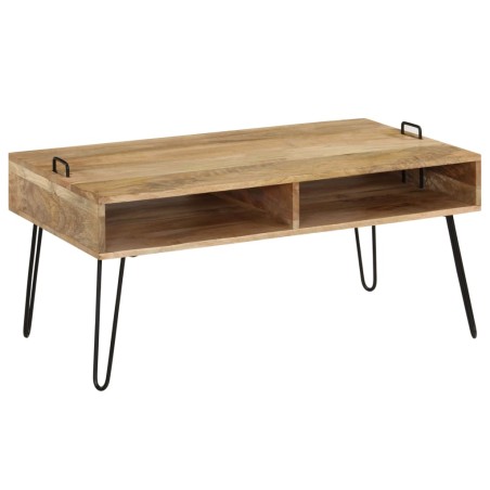 Tavolino da Caffè in Legno Massello di Mango 100x60x45 cm