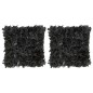 Cuscini 2 pz Shaggy Neri 45x45 cm in Pelle e Cotone Cuscini 2 pz Shaggy Neri 45x45 cm in Pelle e Cotone