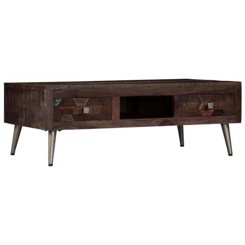 vidaXL Tavolino da Salotto in Legno Massello di Recupero 100x60x35 cm vidaXL Tavolino da Salotto in Legno Massello di Recupero 100x60x35 cm
