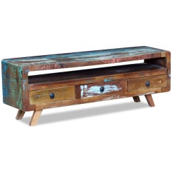 vidaXL Mobile Porta TV con 3 Cassetti in Legno Massello di Recupero