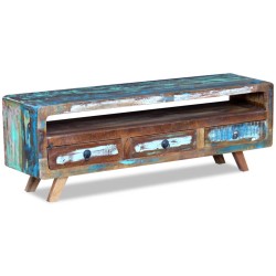 vidaXL Mobile Porta TV con 3 Cassetti in Legno Massello di Recupero