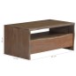 Tavolino da Caffè in Legno Massello di Acacia 90x50x40cm Grigio Tavolino da Caffè in Legno Massello di Acacia 90x50x40cm Grigio