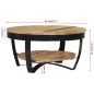 Tavolino da Caffè in Legno Massello Grezzo di Mango 65x32 cm Tavolino da Caffè in Legno Massello Grezzo di Mango 65x32 cm