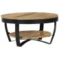 Tavolino da Caffè in Legno Massello Grezzo di Mango 65x32 cm Tavolino da Caffè in Legno Massello Grezzo di Mango 65x32 cm