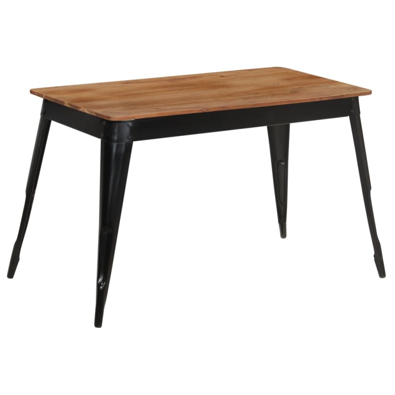 vidaXL Tavolo da Pranzo in Massello d'Acacia e Acciaio 120x60x76 cm vidaXL Tavolo da Pranzo in Massello d'Acacia e Acciaio 120x60x76 cm