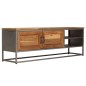 Mobile Porta TV in Teak Recuperato e Acciaio 120x30x40cm Mobile Porta TV in Teak Recuperato e Acciaio 120x30x40cm