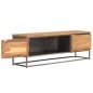 Mobile Porta TV in Teak Recuperato e Acciaio 120x30x40cm Mobile Porta TV in Teak Recuperato e Acciaio 120x30x40cm
