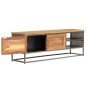 Mobile Porta TV in Teak Recuperato e Acciaio 120x30x40cm Mobile Porta TV in Teak Recuperato e Acciaio 120x30x40cm
