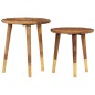 vidaXL Tavolini da Salotto 2 pz in Legno Massello vidaXL Tavolini da Salotto 2 pz in Legno Massello