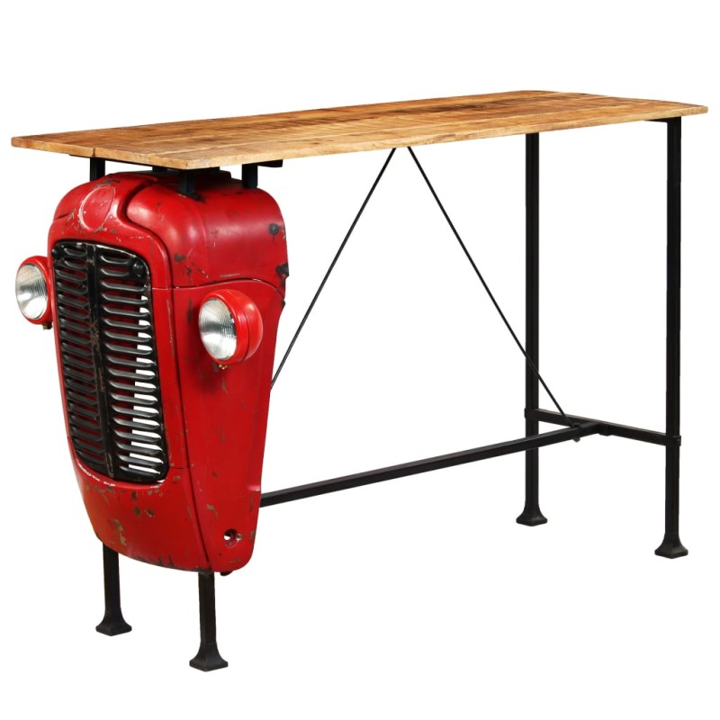 Tavolino da Bar Trattore in Mango Massello 60x150x107cm Rosso Tavolino da Bar Trattore in Mango Massello 60x150x107cm Rosso