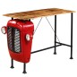 Tavolino da Bar Trattore in Mango Massello 60x150x107cm Rosso Tavolino da Bar Trattore in Mango Massello 60x150x107cm Rosso