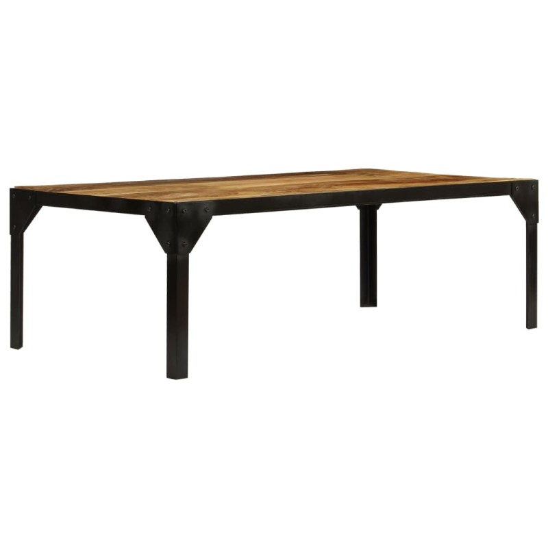 Tavolino da Caffè in Legno Massello di Mango e Acciaio 110 cm Tavolino da Caffè in Legno Massello di Mango e Acciaio 110 cm