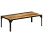 Tavolino da Caffè in Legno Massello di Mango e Acciaio 110 cm Tavolino da Caffè in Legno Massello di Mango e Acciaio 110 cm