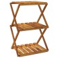 Scaffale Pieghevole 3 Ripiani Marrone 70x31x63 Massello Acacia Scaffale Pieghevole 3 Ripiani Marrone 70x31x63 Massello Acacia