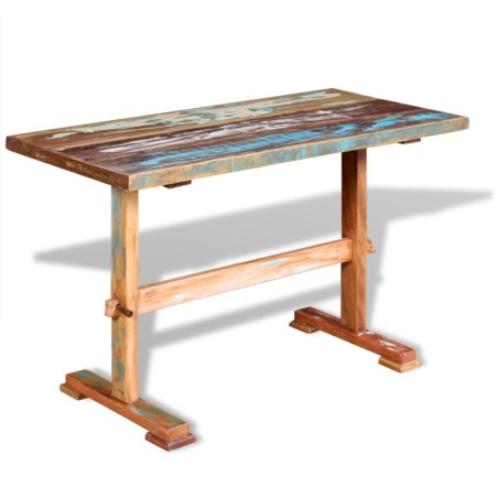 Tavolo Pranzo Piedistallo Legno Massello Recupero 120x58x78 cm