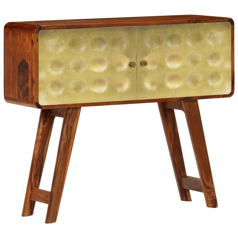 Credenza in Massello di Sheesham con Stampa Dorata 90x30x77 cm Credenza in Massello di Sheesham con Stampa Dorata 90x30x77 cm
