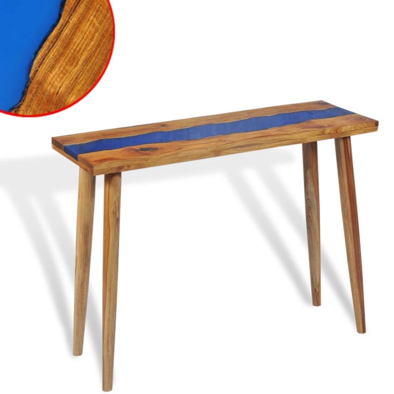 Tavolo Consolle in Teak e Resina 100x35x75 cm Tavolo Consolle in Teak e Resina 100x35x75 cm