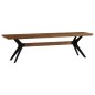 Panca da Pranzo Legno Massello d'Acacia e Acciaio 160x40x45 cm Panca da Pranzo Legno Massello d'Acacia e Acciaio 160x40x45 cm