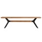 Panca da Pranzo Legno Massello d'Acacia e Acciaio 160x40x45 cm Panca da Pranzo Legno Massello d'Acacia e Acciaio 160x40x45 cm