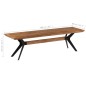 Panca da Pranzo Legno Massello d'Acacia e Acciaio 160x40x45 cm Panca da Pranzo Legno Massello d'Acacia e Acciaio 160x40x45 cm
