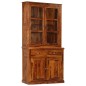 Vetrina in Legno Massello di Sheesham 100x40x200 cm