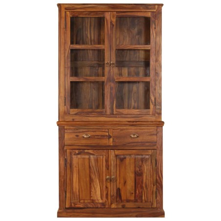 Vetrina in Legno Massello di Sheesham 100x40x200 cm