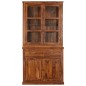 Vetrina in Legno Massello di Sheesham 100x40x200 cm